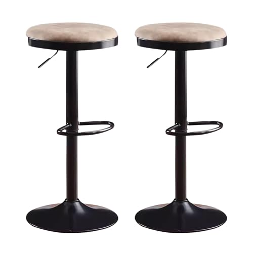 Chaise de comptoir réglable hauteur tabouret de bar rotatif en métal et PU pour salle à manger