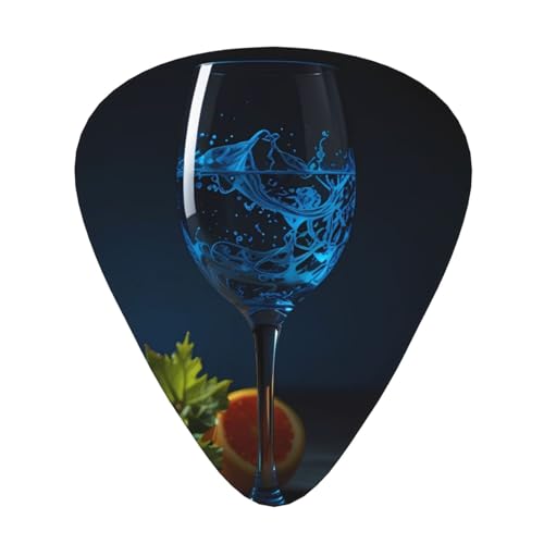 Juego de 12 púas de guitarra con patrón de vino fluorescente, disponible en 3 grosores, adecuadas para guitarras acústicas y eléctricas