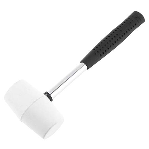ChgImposs 10-Ounce Non-elastic Rubber Hammer, White Mounting Hammer Mallet with Round Head