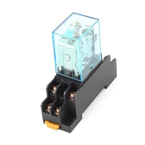 Relais électromagnétique 110V DC avec embase pour montage rapide sur rail DIN 35mm