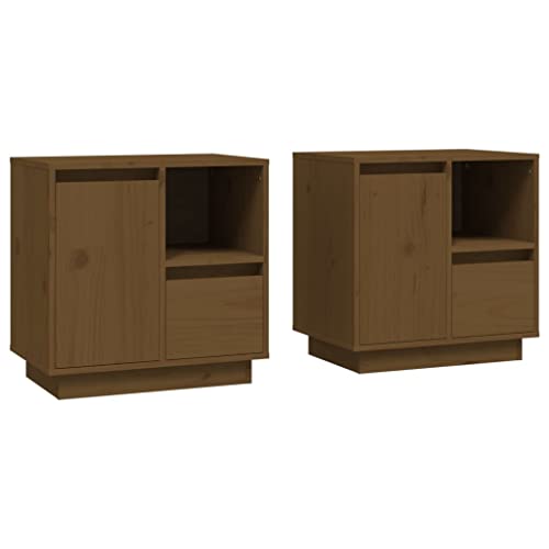 Table de chevet rustique lot de 2 pour chambre à coucher cocooning - 2