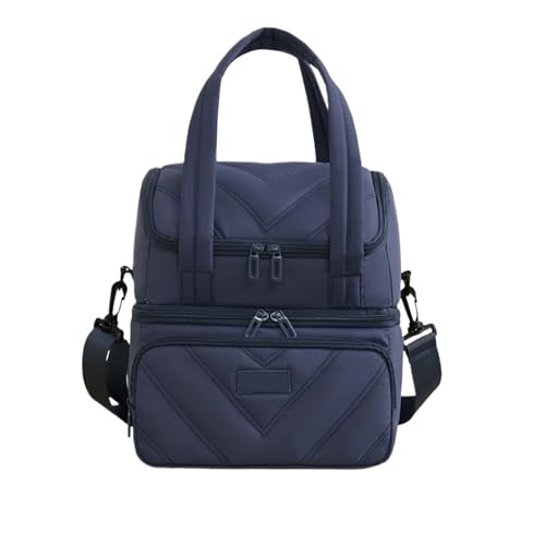 XCTDSVAH Bolsa Termica Porta Alimentos Bolsa de almuerzo con aislamiento doble capa, bolsa resistente gran capacidad, portátil y duradera for Picnic Camping, 1 ud(Deeep blue)
