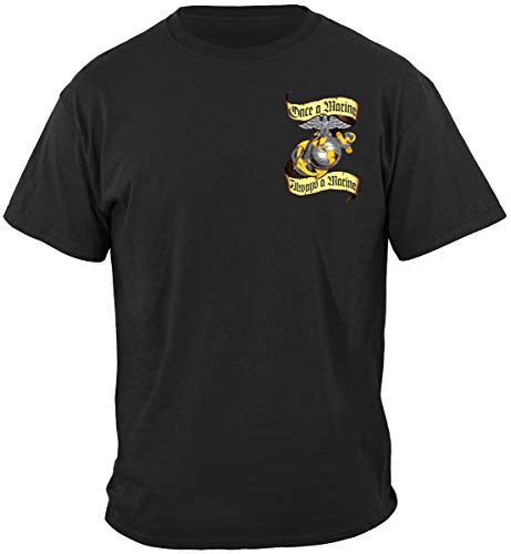 Erazor Bits 100% Cotton Once A Marine Always A Marine T-Shirt (Black Xxxl) #TOP1