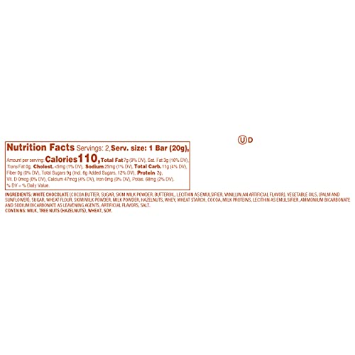 Kinder Bueno White Chocolate And Hazelnut Cream Candy Bar, 2 Individually Wrapped 1.4 Oz Each, 30 Pack - Limited Edition #TOP5