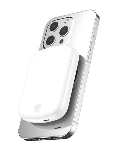 OIMYE Power Bank Magnético, Batería Externa Carga Rápida 10000mAh, Cargador portátil inalámbrico con USB-C, Compatible con MagSafe para iPhone 15/14/13/12/Mini/Pro/Pro MAX/Plus