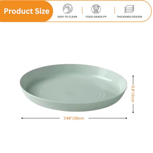 Kalas Reusable Plastic Plates/6 Pack Multi Coloured Party Plates for Kids/Adults/19x2 cm Stackable, Unbreakable, Lightweight/Pastel Bright Colours to Choose Your Favourite, Picnic & Dinner Use