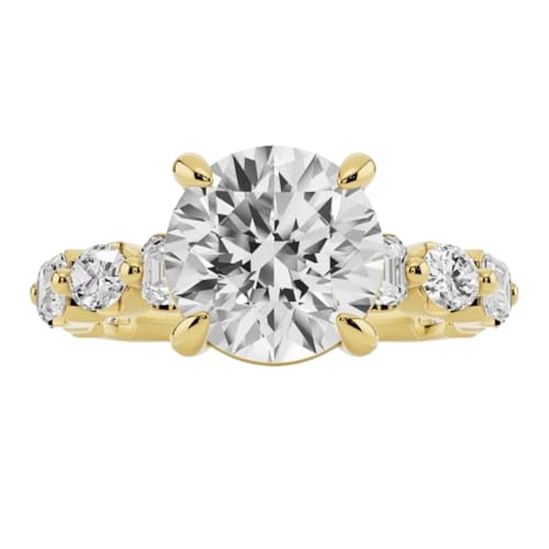 5 Ct Round Cut Lab Grown Diamond Ring VVS2 10K