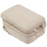 【6点セット or L/Mサイズ2点セットが選べる】圧縮トラベルポーチ 衣類収納ポーチ 圧縮バッグ 軽量 防水 大容量 旅行用 仕分けケース 出張 海外旅行 コンパクト スーツケース整理 (ベージュ, ６点セット)