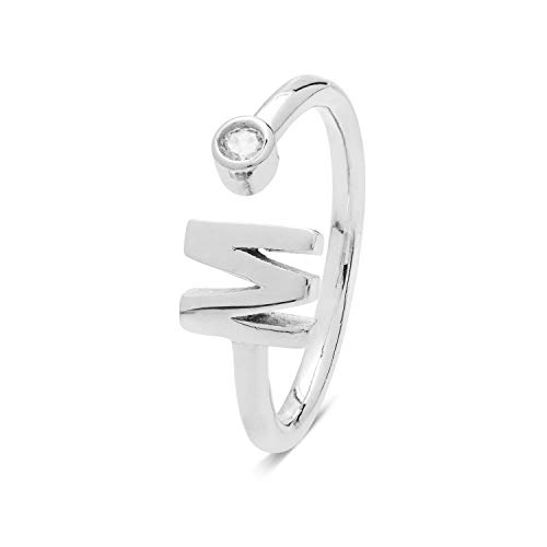 LUXENTER Anillo Alphabet Plata De Ley 925