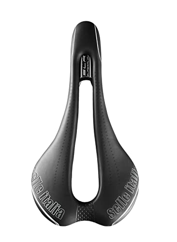 Selle Italia SLR Superflow - Sillín de Bicicleta, Fibra-tek, Orificio Anatómico, Cuadro de Manganeso - Talla S3, Negro