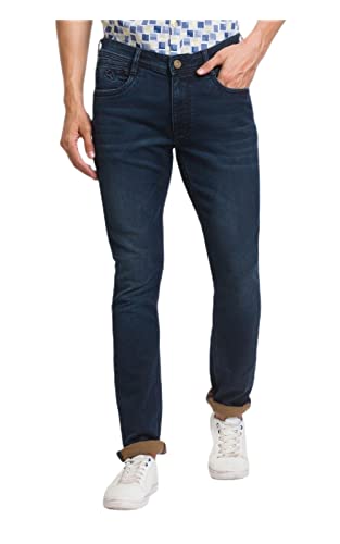 Image of Parx Men's Fitted Cotton Jeans (XCYA01591B8 Blue)