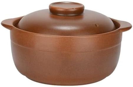 Ceramic Cooking Pot for Open Fire, Terracotta Casserole with Lid, Insulated Handle for Safe Cooking, Large Capacity for Outdoor Meals
