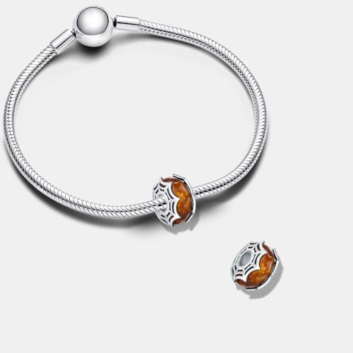 KEQ Murano Glass Charms Bead for Bracelet Original 925 Sterling Silver Butterfly Spider Net Ocean Bead Charm Fit for Pandora Bracelets3