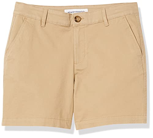 image for Amazon Essentials Women's Mid-Rise Slim-Fit 5 Inch Inseam Khaki Short 