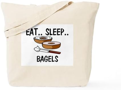 CafePress Eat ... Sleep ... BAGELS Tote Bag Natural Canvas Tote Bag, Reusable Shopping Bag
