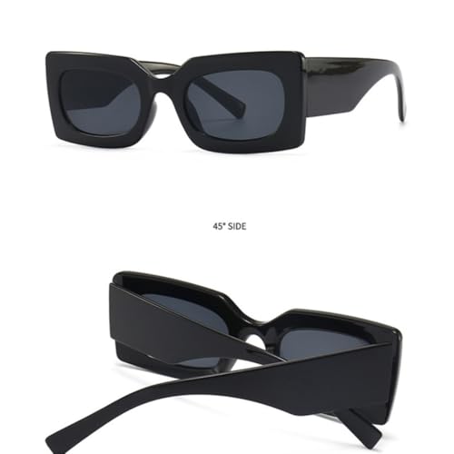 Lunettes de soleil rectangulaires rétro à verres dégradés géométriques