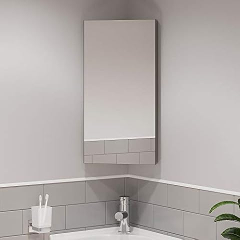 Artis Wall Mounted Single Mirror Door Corner Bathroom Cabinet Cupboard Stainless Steel Cover