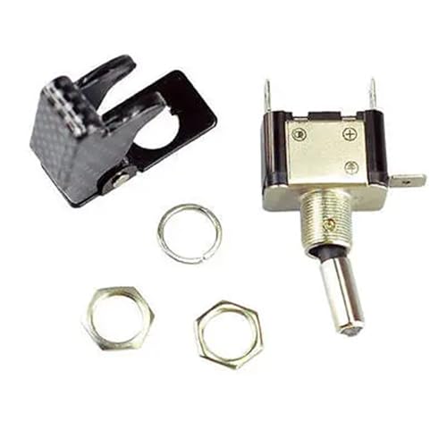 Interrupteur 12V 20A ON OFF avec LED bleue et look carbone auto - 3