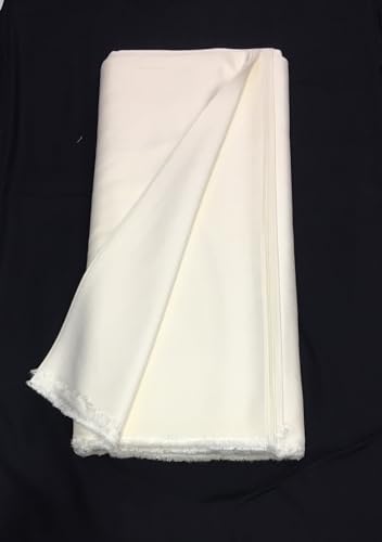 Image of BKRKJ Women's Rayon Cotton Unstitched Fabric by Meter for Sewing Suit Salwar Chudidar Patiyala Kurti Shirt Kameez Blouse Kurta Pyjama (Cream,Off White, 1 Meter)