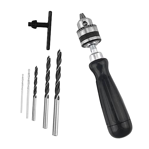 IWOWHERO Portable Hand Drill with Chuck Key 1.5-5.0mm Drill Bits for Wood and Plastic