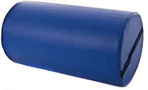 QUIRUMED Cojín Rodillo, 55 x 25 cm, color Azul, Polipiel, Relleno de espuma, para Yoga, para Fitness, para Masaje