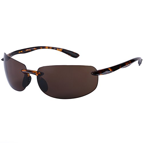 "Lovin Maui" Sport Wrap Polarized Sunglasses For Men And Women - Hard Case Included (Tortoise) #TOP2