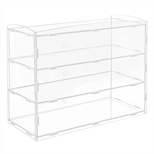 3 Tiers Acrylic Display Case, 18.7x8.5x14.8inch Clear Countertop Bakery Display Case, Acrylic Display Cabinet for Retail Store, Shopping Mall