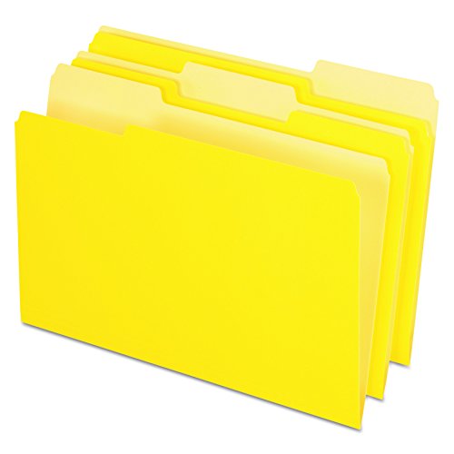 Pendaflex Two-Tone Color File Folders, Legal Size, Yellow, 1/3 Cut, 100/BX (153 1/3 YEL)