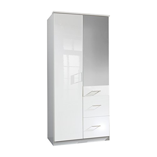 Wimex Kleiderschrank/ Drehtürenschrank Clack, (B/H/T) 90 x 198 x 58 cm, Weiß/ Absetzung Weiß Wimex Kleiderschrank/ Drehtürenschrank Clack, (B/H/T) 90 x 198 x 58 cm, Weiß/ Absetzung Weiß
