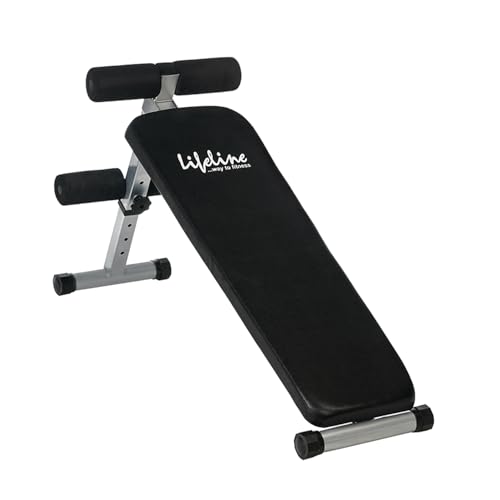 Life Line LB 310 Sit Up Bench, Abdominal Adjustable Bench for Ab Exercise, 4 Adjustments Levels, Home Gym Equipment Abs and Core Muscles Workout, Gym Bench, Free Assistance for Installation