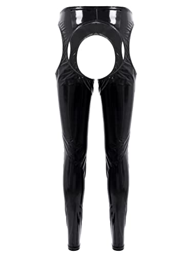 Womens Vinyl Stockings Tights Cutout Suspender Thigh High Leggings Garter Belt Pantyhose4