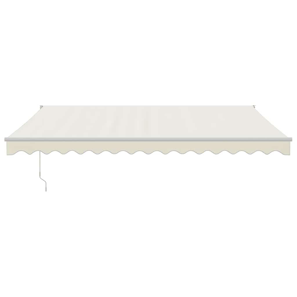 Tenda sole automatica retrattile in tessuto poliestere con rivestimento in PU per giardino balcone e patio modello in crema, dimensioni 4x3 metri, con motore, sistema a parete