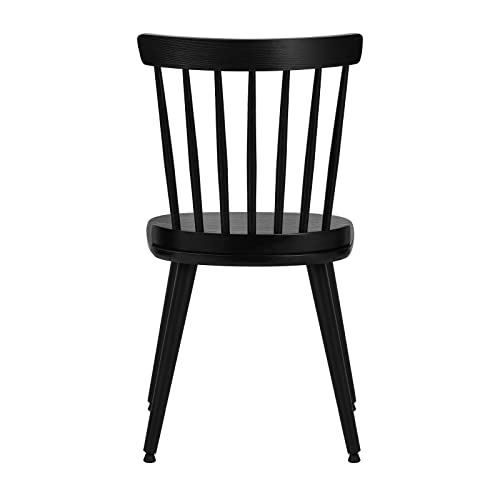 Bekrvio Black Dining Chairs Set Of 4 Windsor Chairs Farmhouse Spindle Back Wood Dining Chair, Modern Mid-Century Country Style, Solid Wooden Kitchen Side Chairs For Living Room Restaurant, Widen Seat #TOP4