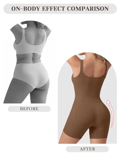 Image of VVX Shorts Bodysuit for Women Tummy Control Shapewear Seamless Sexy Butt Lifting Workout Bodycon One Piece Short Jumpsuit