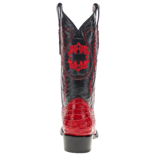 Image of Vaccari Men's Travis Genuine American Alligator Belly Leather Western Cowboy Boots