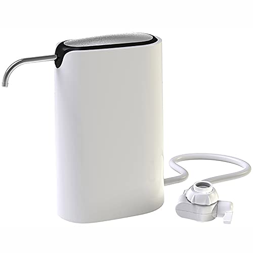 Water-Stream by Little Luxury, Smart Countertop Drinking Water Filter System, (Includes 2 Filters) with Carbon Filter, Reduces Lead, Chlorine and More, White