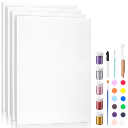 Affrolling 26 Pcs Foam Board Craft Set DIY Modeling Materials Include White 16x12x0.79 Inch Foam Sheets and Cutting Tools Set 1 Inch Thick Polystyrene Rectangles Xps for Beginner