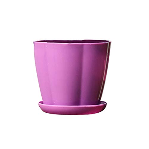 shengyuze Garden Tools Pumpkin Shape Plastic Imitation Porcelain Flower Pot Succulent Garden Planter - Purple S