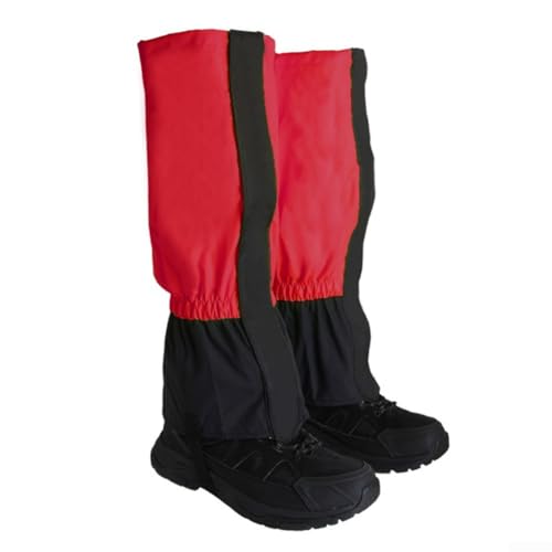 Essential - Polainas para botas de senderismo, impermeables y con aislamiento térmico para protección durante actividades al aire libre en lluvia y nieve (rojo)