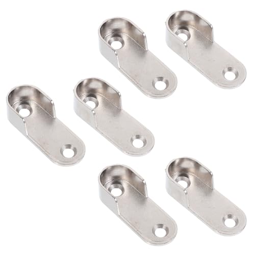 Toyvian Supporto Per Asta Armadio in Lega Zincata Spessa Antiruggine, Staffa Per Mensola e Presa Per Aste Domestiche, Set Da 6 Pezzi Per Installazione Facile in Armadi e Bagni
