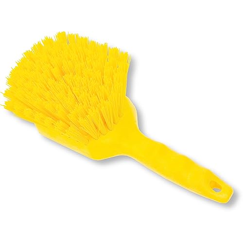 Image of SPARTA 40541EC04 Plastic Scrub Brush, Utility Brush, Kitchen Brush With Hanging Hole For Cleaning, 8 Inches, Yellow (Pack of 1)