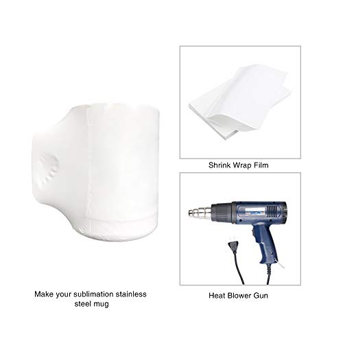 PYD Life Sublimation Coffee Mugs 10 OZ White Blanks Stainless Steel Double Wall Tumbler with Handle and Lid for Mug Tumbler Press Machine Sublimation Print 4 Pack