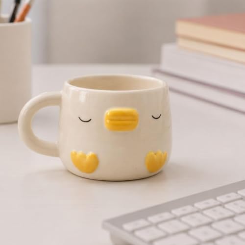 Image of Craftribal Ceramic Cute Duck Mug - 250 Coffee Mug | Cute Gifts for Girls, Boys, Kids, Friends | Perfect for Tea, Milk, Hot Chocolate & Beverages | Birthday, Anniversary & Gifting Pack of 1