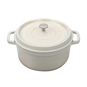 G.E.T. CA-012-AWH/BK/CC Heiss® Energy-Efficient Cast Aluminum Dutch Oven, 4.5 Quart, Round, White