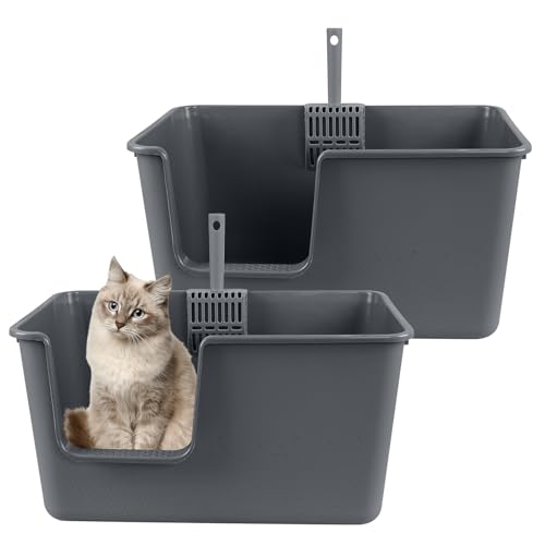 2 cajas grandes para gato con paletas, gris miniatura 1