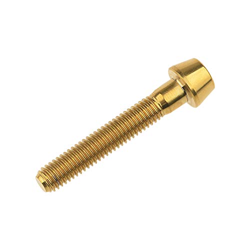 Image of Titanium Ti Bolt M5x9 16 18 20 25 30 35 40 45 50 55 60mm Tapered Head Screws Pack of 4 (M5x30mm, Gold)