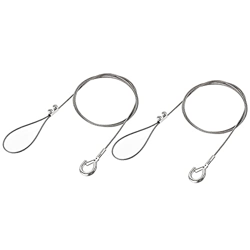 Image of uxcell Picture Hanging Wire Kit, 2Set 1M Adjustable Hanger Wire Hook for Home Art Gallery Picture Kit, Load 66 Lbs, with Vertical Fixing Screws