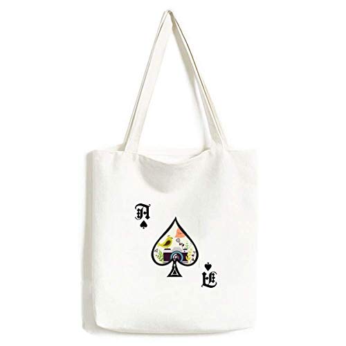 Sac lavable oiseau et carte de poker une finition artisanale style craft