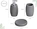 Clasin Home Grey Bathroom Accessories Set 3 PC, Resin Sandstone Look Soap Dispenser, Toothbrush Cup, Soap Dish, Bathroom Soap Dispenser Set for Home Decor and Kitchen