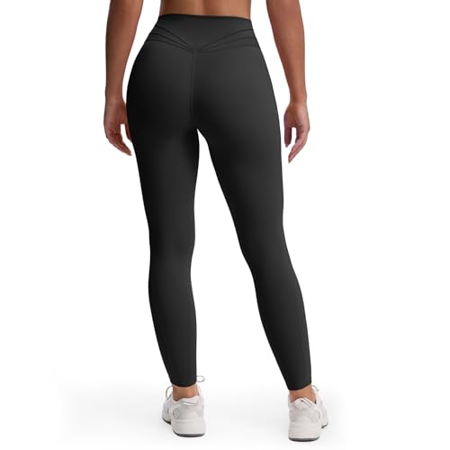 Aoxjox Leggings da Allenamento a Vita Alta per Donne Trinity Yoga Pants 67,3 cm, Nero, S